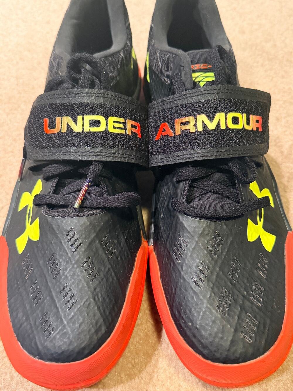 Under Armour TriBase Reign TR 4 Field Black Red Training Shoes Men Size 10.5